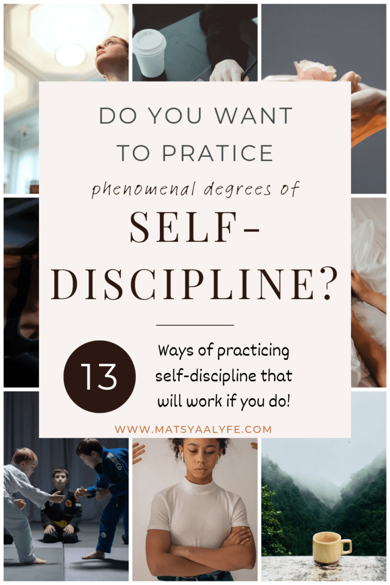 A collage of photos of people practicing self-discipline