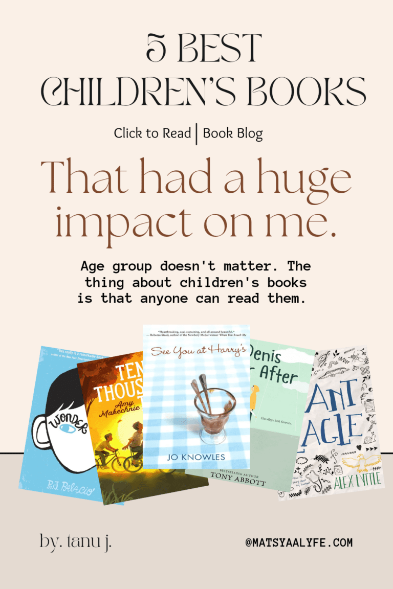 A light brown background, featuring the 5 best children's books the author has read.