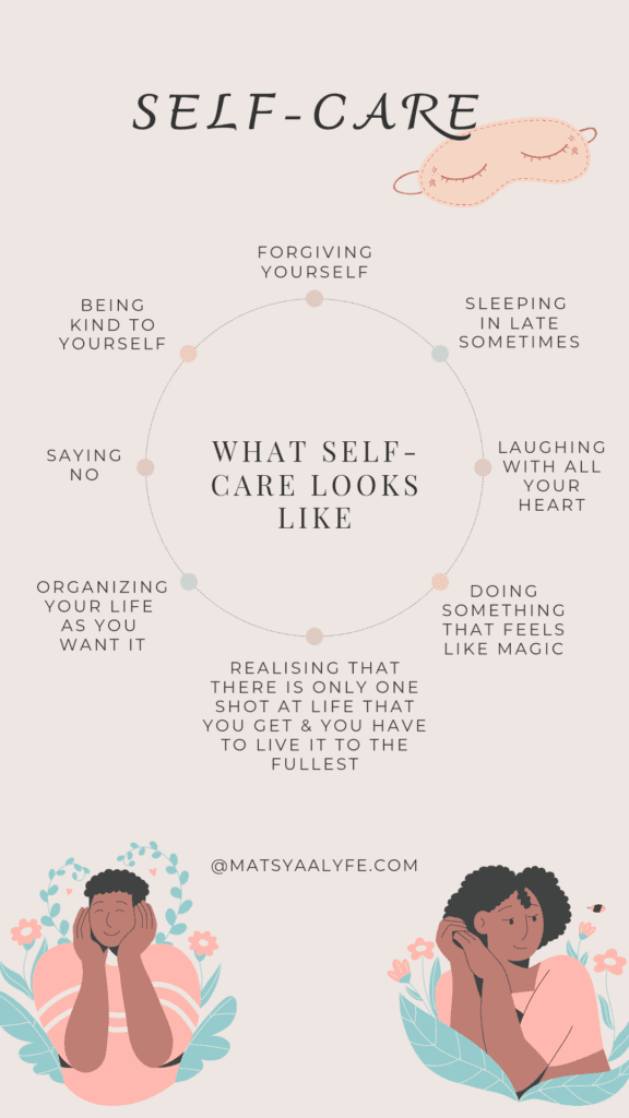 How to start being happy again. Infographic. How to be happy again by learning what self-love looks like.